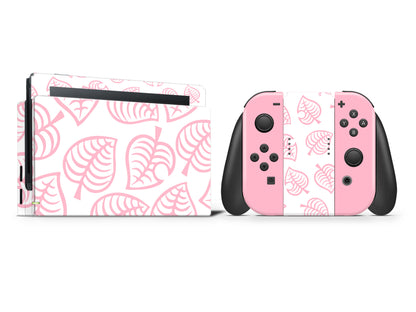 AC Theme Leaf Pink Full Wrap Vinyl Skin for Nintendo Switch