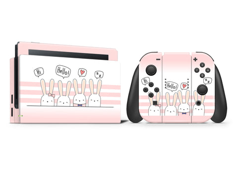 Cute Bunnies Full Wrap Vinyl Skin for Nintendo Switch