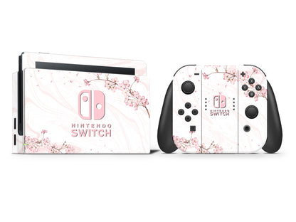Cherry Blossom Pastel Pink Marble (V2) Full Wrap Vinyl Skin for Nintendo Switch