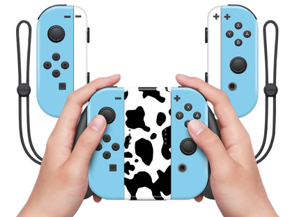 Cow print sky blue Full Wrap Vinyl Skin for Nintendo Switch