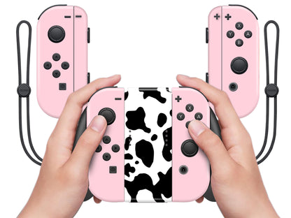 Cow print pastel pink Full Wrap Vinyl Skin for Nintendo Switch