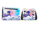Watercolor Paint The Great Wave off Kanagawa Full Wrap Vinyl Skin for Nintendo Switch
