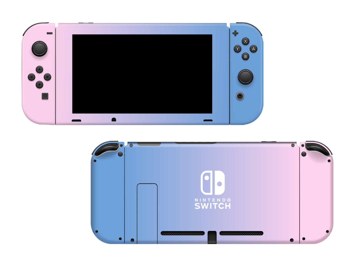 Pale Pink to Soft Blue Ombre Full Wrap Vinyl Skin for Nintendo Switch