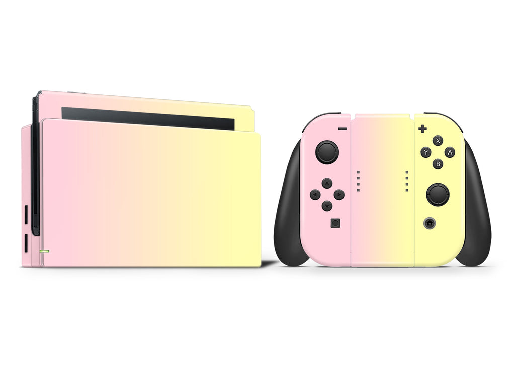 Pastel Pink Yellow Ombre Full Wrap Vinyl Skin for Nintendo Switch