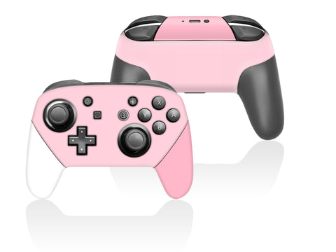 Solid pastel pink whit and cherry pink 3M Premium Wrapping Vinyl Skin For Nintendo Pro Controller