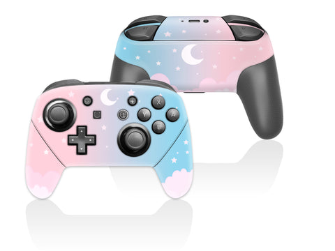 Starry Sky Pastel pink blue 3M Premium Wrapping Vinyl Skin For Nintendo Pro Controller