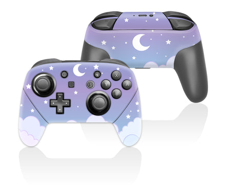 Purple Blue Starry Sky Clouds 3M Premium Wrapping Vinyl Skin For Nintendo Pro Controller